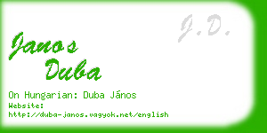 janos duba business card