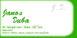 janos duba business card